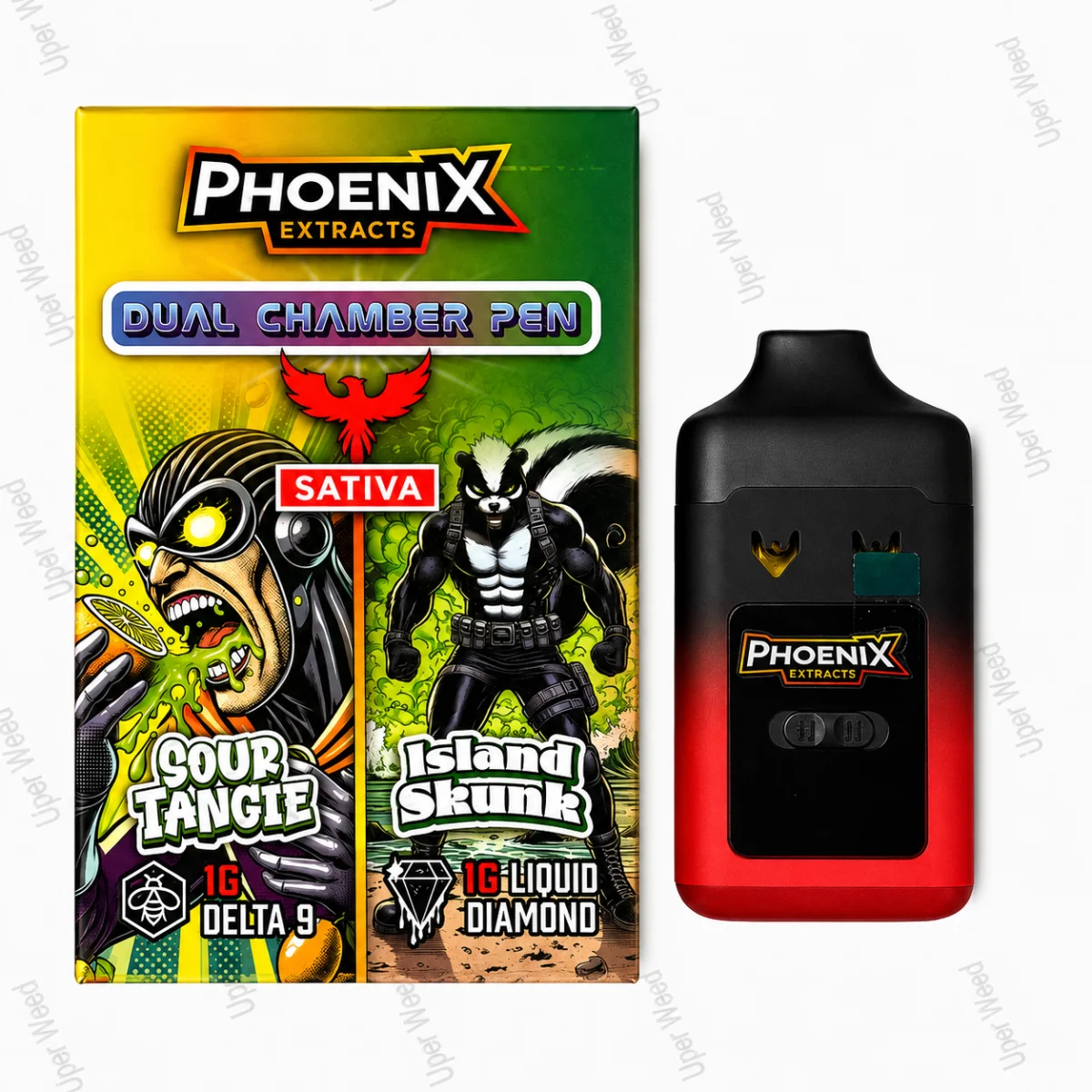 Phoenix 2G Dual Chamber Vape Pen - Sour Tangie & Island Skunk (1G/Chamber)
