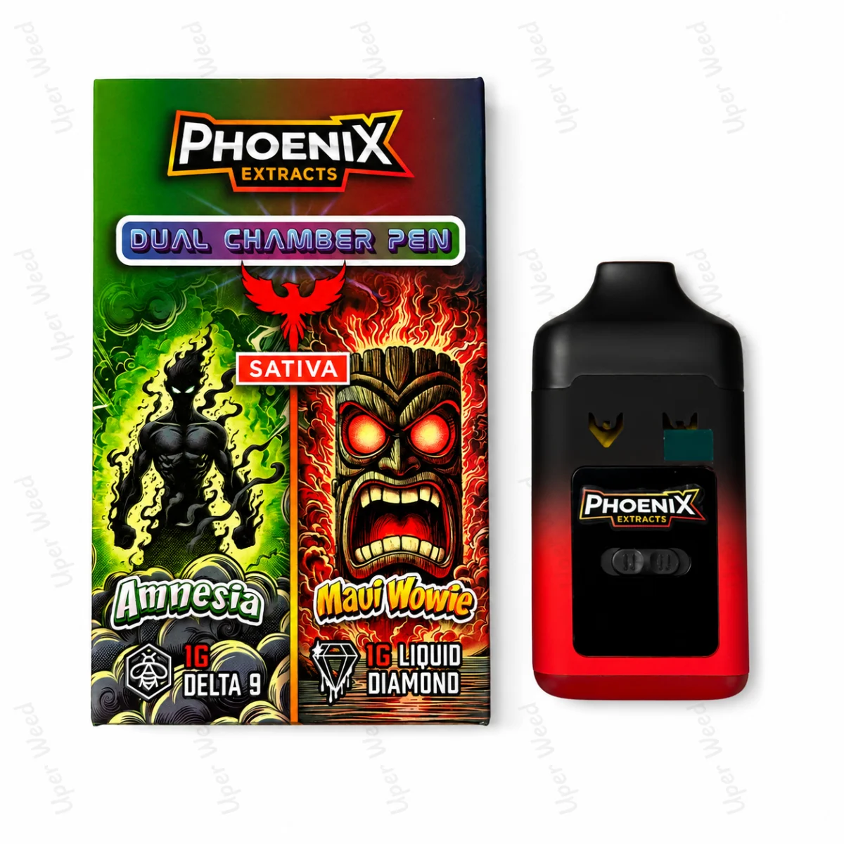 Phoenix 2G Dual Chamber Vape Pen - Amnesia & Maui Wowie (1G/Chamber)