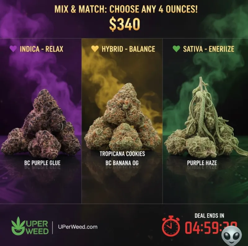 UPER Weed: Quad Pound (QP) Mix & Match Bulk Deal $340 | Ottawa & Gatineau Same Day Delivery photo 4